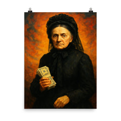 Hetty Green poster on a plain backdrop in size 8"x10".