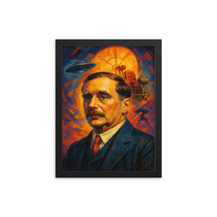 HG Wells framed print on a plain backdrop in size 12"x16".