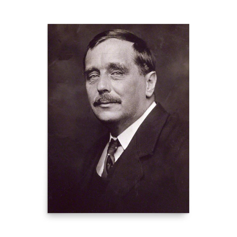 HG Wells poster on a plain backdrop in size 18