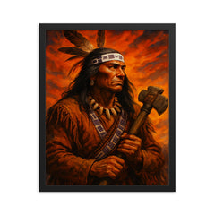 Hiawatha Haudenosaunee framed print on a plain backdrop in size 16"x20".