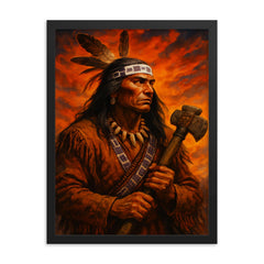 Hiawatha Haudenosaunee framed print on a plain backdrop in size 18"x24".