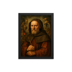 Hieronymus Bosch framed print on a plain backdrop in size 12"x16".