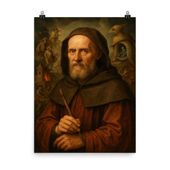 Hieronymus Bosch poster on a plain backdrop in size 8"x10".