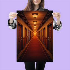 Hilbert's Hotel corridor of infinite numbered doors poster 3