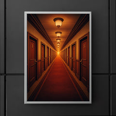 Hilbert's Hotel corridor of infinite numbered doors poster 5