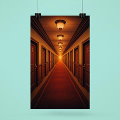 Hilbert's Hotel corridor of infinite numbered doors poster 6