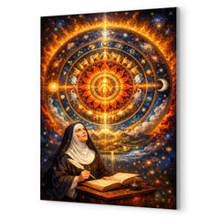 Hildegard von Bingen cosmic mandala vision metal print mockup