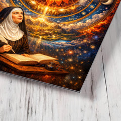 Hildegard von Bingen cosmic mandala vision metal print mockup