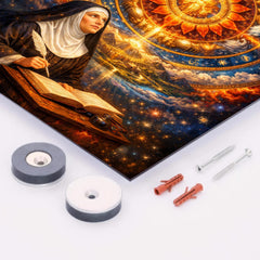 Hildegard von Bingen cosmic mandala vision metal print mockup
