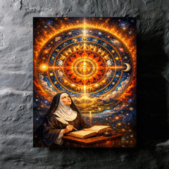 Hildegard von Bingen cosmic mandala vision metal print mockup