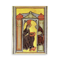 Hildegard von Bingen poster on a plain backdrop in size 18"x24".