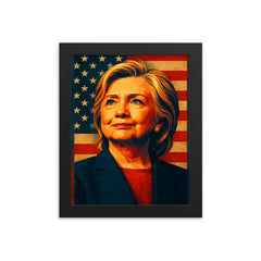 Hillary Clinton framed print on a plain backdrop in size 8"x10".