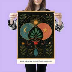 Hilma af Klint style occult botanical cosmogram original poster 3