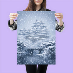 Himeji Castle in blizzard silence poster 3