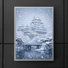 Himeji Castle in blizzard silence poster 5