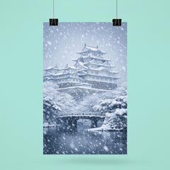 Himeji Castle in blizzard silence poster 6