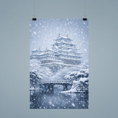 Himeji Castle in blizzard silence poster 9