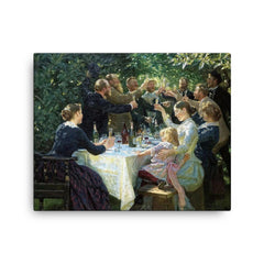 Hip, Hip, Hurrah! Artists Festival at Skagen by P.S. Krøyer, 1888 canvas print on a plain backdrop in size 16"x20".