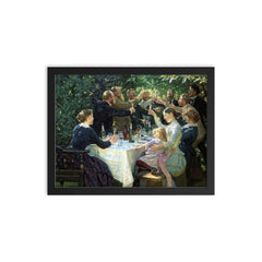 Hip, Hip, Hurrah! Artists Festival at Skagen by P.S. Krøyer, 1888 framed print on a plain backdrop in size 12"x16".
