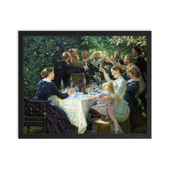 Hip, Hip, Hurrah! Artists Festival at Skagen by P.S. Krøyer, 1888 framed print on a plain backdrop in size 16"x20".