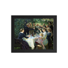 Hip, Hip, Hurrah! Artists Festival at Skagen by P.S. Krøyer, 1888 framed print on a plain backdrop in size 8"x10".
