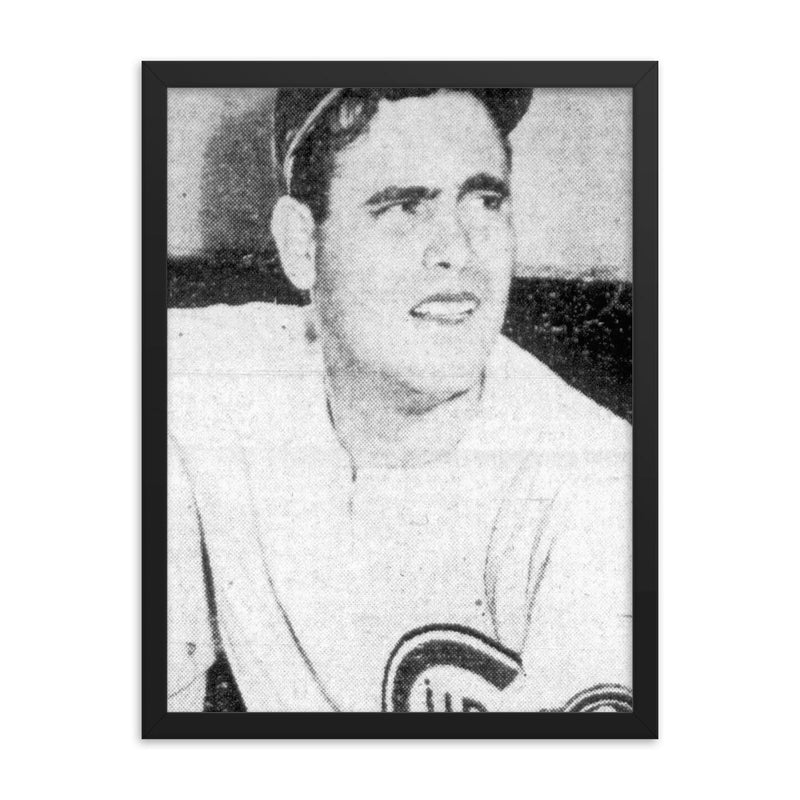 Hiram Bithorn framed print on a plain backdrop in size 18