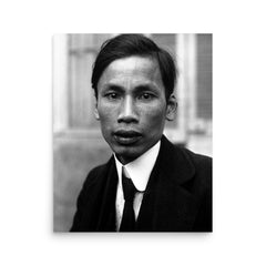 Ho Chi Minh poster on a plain backdrop in size 16"x20".