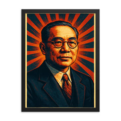 Ho Feng Shan framed print on a plain backdrop in size 18"x24".