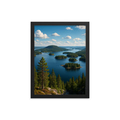 Hoga Kusten Archipelago Sweden framed print on a plain backdrop in size 12"x16".
