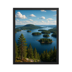 Hoga Kusten Archipelago Sweden framed print on a plain backdrop in size 16"x20".