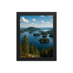 Hoga Kusten Archipelago Sweden framed print on a plain backdrop in size 8"x10".