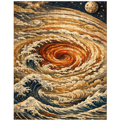 Hokusai style Great Red Spot on Jupiter jigsaw puzzle