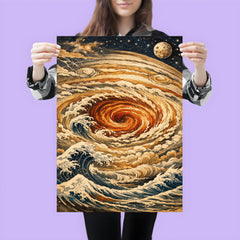 Hokusai style Great Red Spot on Jupiter poster 3