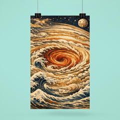 Hokusai style Great Red Spot on Jupiter poster 6