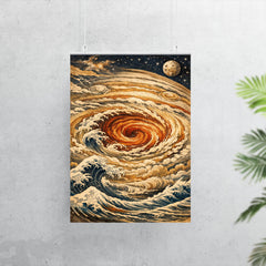 Hokusai style Great Red Spot on Jupiter poster 7