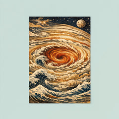 Hokusai style Great Red Spot on Jupiter poster 8