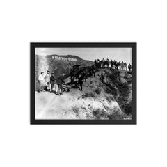 Hollywood Sign, 1923 framed print on a plain backdrop in size 12"x16".