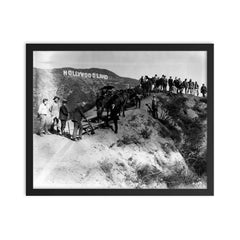 Hollywood Sign, 1923 framed print on a plain backdrop in size 16"x20".