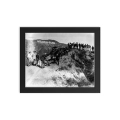 Hollywood Sign, 1923 framed print on a plain backdrop in size 8"x10".