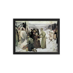 Holy Rus by Mikhail Nesterov, 1906 framed print on a plain backdrop in size 12"x16".