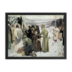 Holy Rus by Mikhail Nesterov, 1906 framed print on a plain backdrop in size 18"x24".
