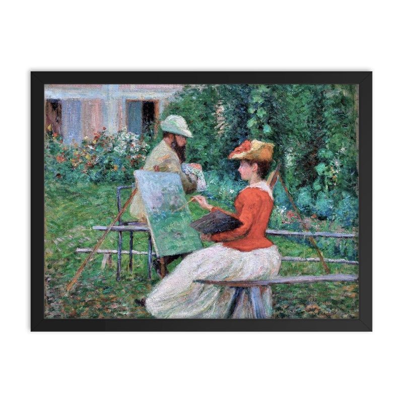 Home of Monet by John Leslie Breck framed print on a plain backdrop in size 18