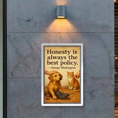 Honesty best policy George Washington dog forgiven for chewing shoes poster 2