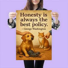 Honesty best policy George Washington dog forgiven for chewing shoes poster 3