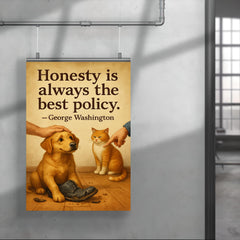Honesty best policy George Washington dog forgiven for chewing shoes poster 4