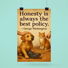 Honesty best policy George Washington dog forgiven for chewing shoes poster 6