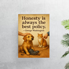 Honesty best policy George Washington dog forgiven for chewing shoes poster 7