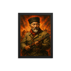 Hong Beom do guerrilla portrait framed print on a plain backdrop in size 12"x16".