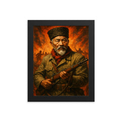 Hong Beom do guerrilla portrait framed print on a plain backdrop in size 8"x10".