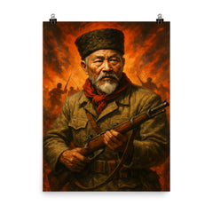 Hong Beom do guerrilla portrait poster on a plain backdrop in size 8"x10".